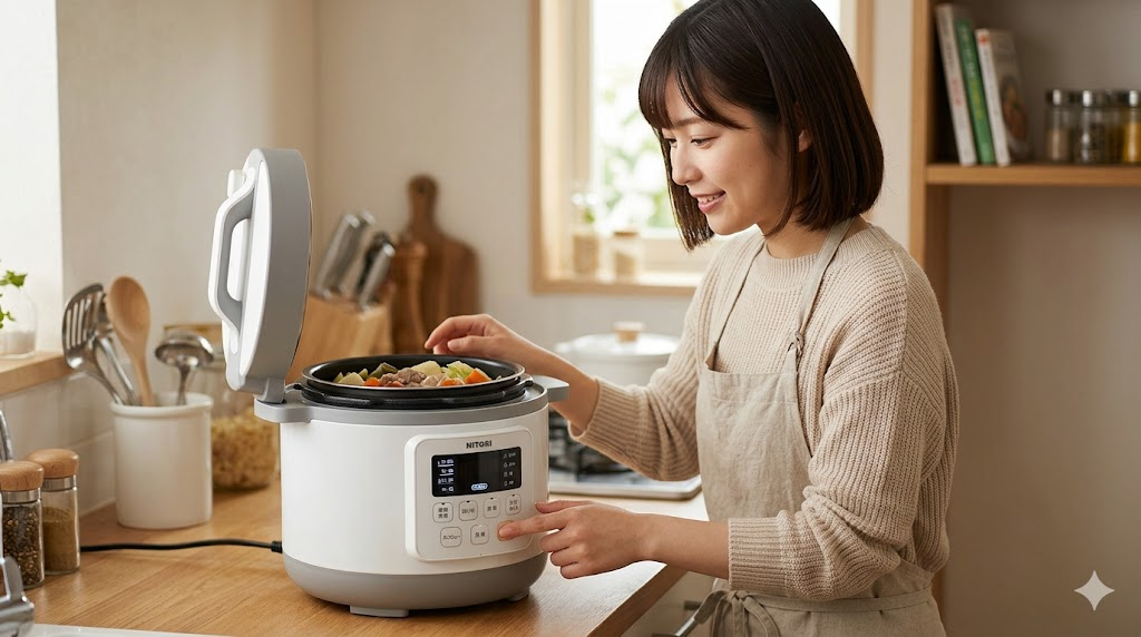 ニトリの電気圧力鍋の使い方は簡単かを表すイメージ画像