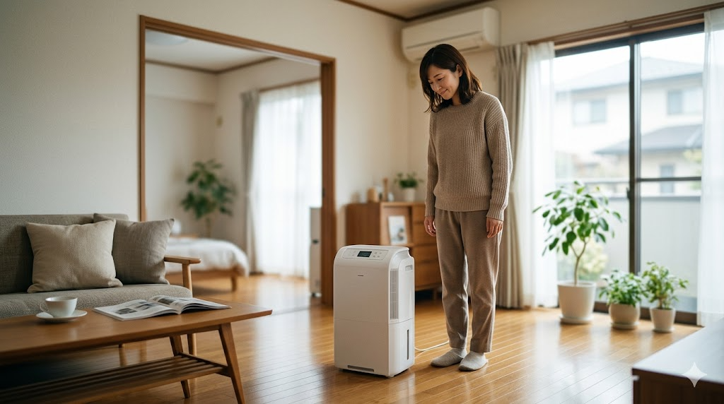 効率を高める部屋の中央への設置を表すイメージ画像