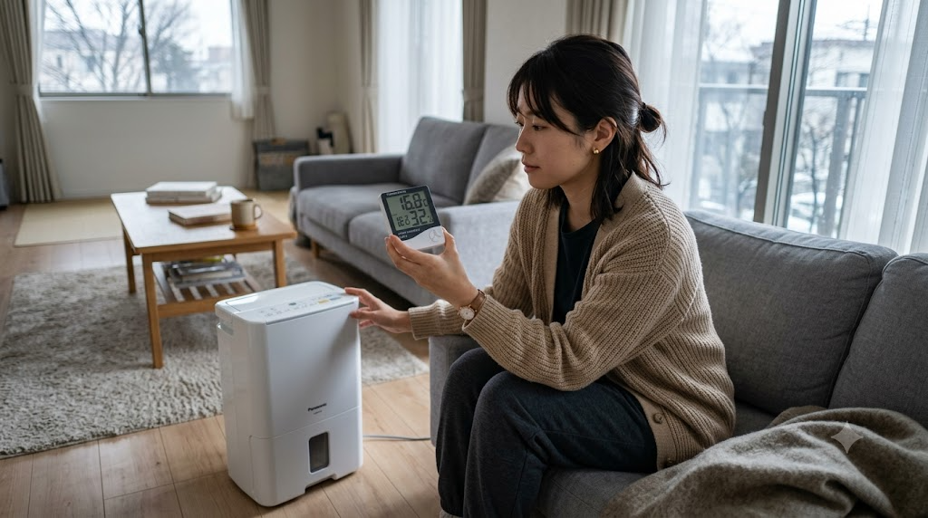 部屋の温度や湿度が低すぎないかを表すイメージ画像