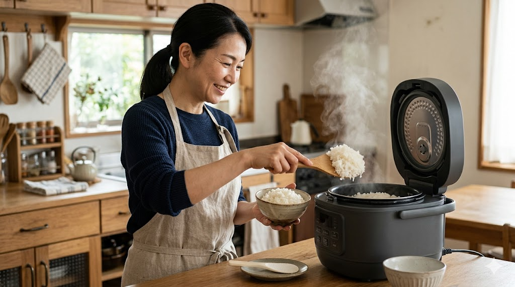 炊飯器の代わりになる美味しい炊飯機能を表すイメージ画像