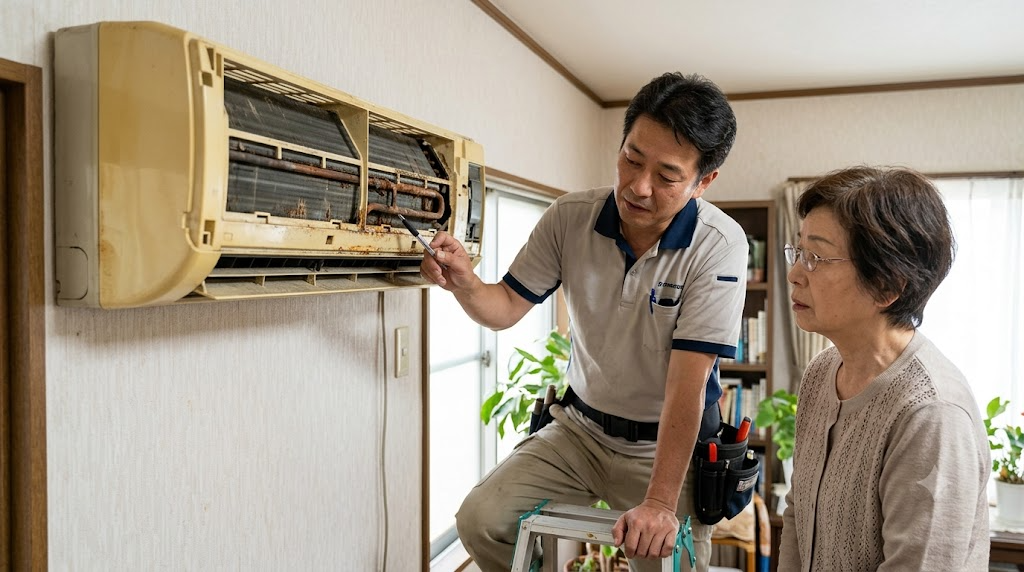 劣化でクリーニングを断られるケースを表すイメージ画像