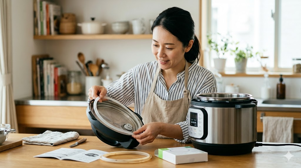 消耗品の交換で電気圧力鍋を長持ちさせるを表すイメージ画像