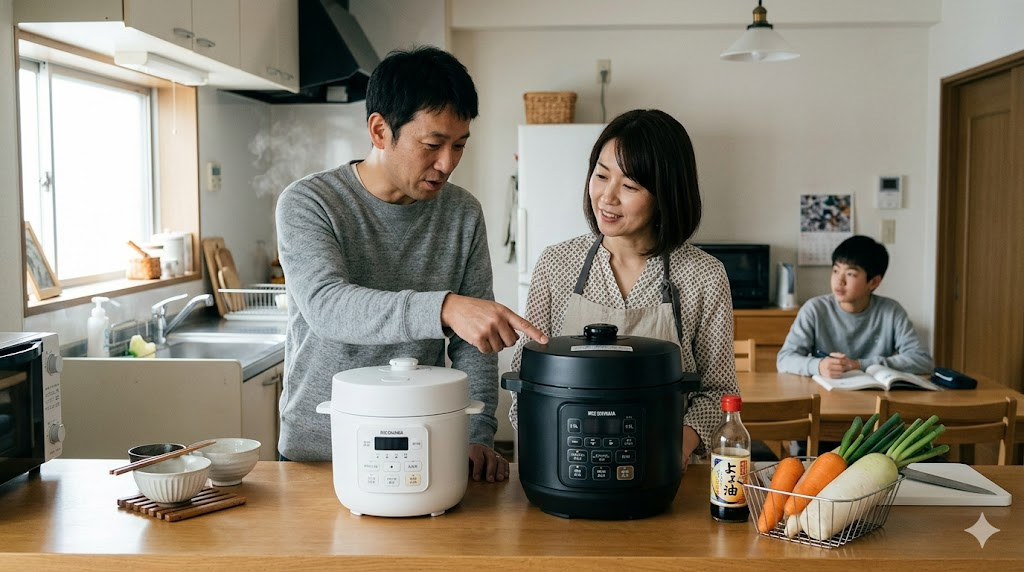 家族構成に合わせた最適なサイズの選び方を表すイメージ画像
