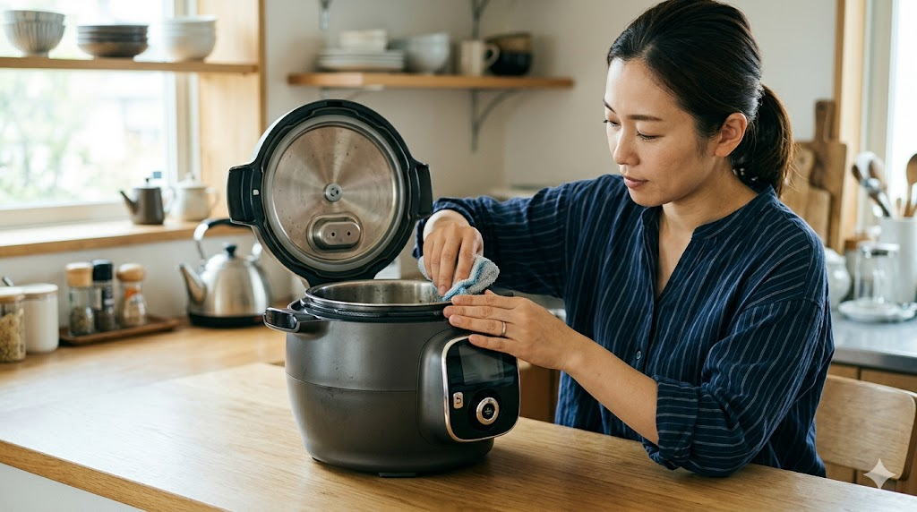 電気圧力鍋のメンテナンスで故障を防ぐを表すイメージ画像