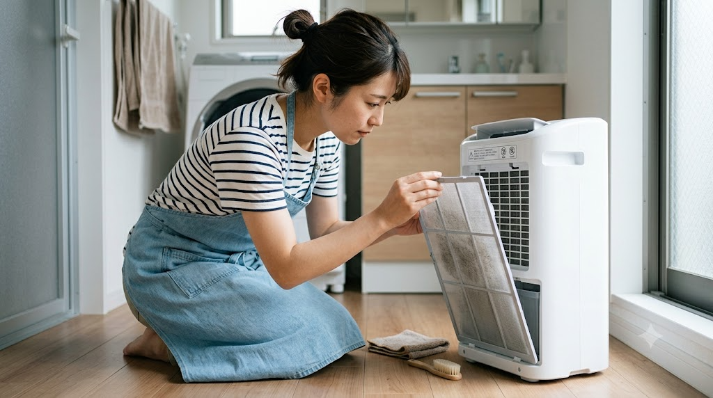 吸気フィルターの掃除方法を表すイメージ画像