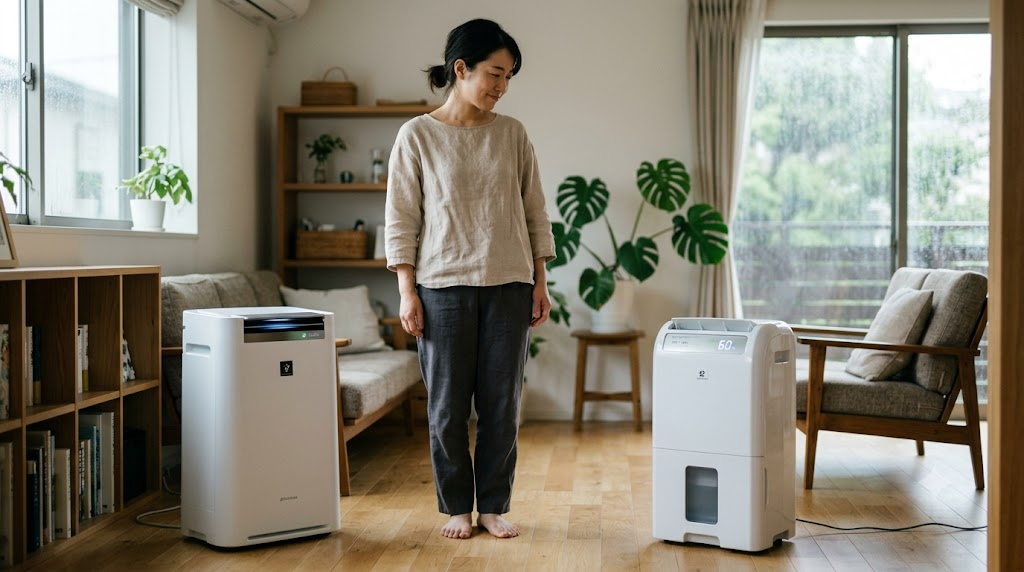 結局除湿機と空気清浄機の違いは目的次第を表すイメージ画像