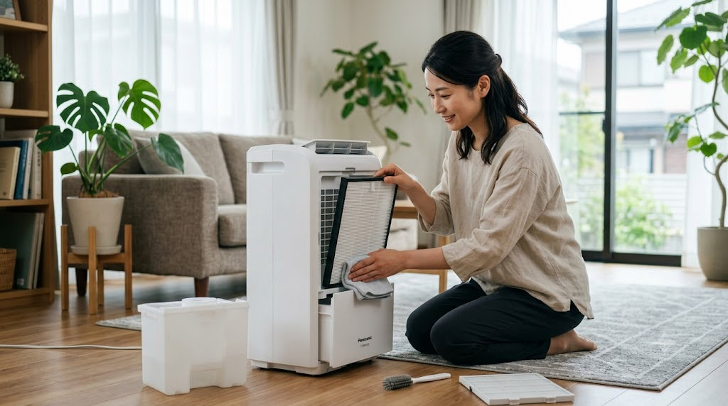年中使えるハイブリッド式での除湿機カビ対策まとめを表すイメージ画像