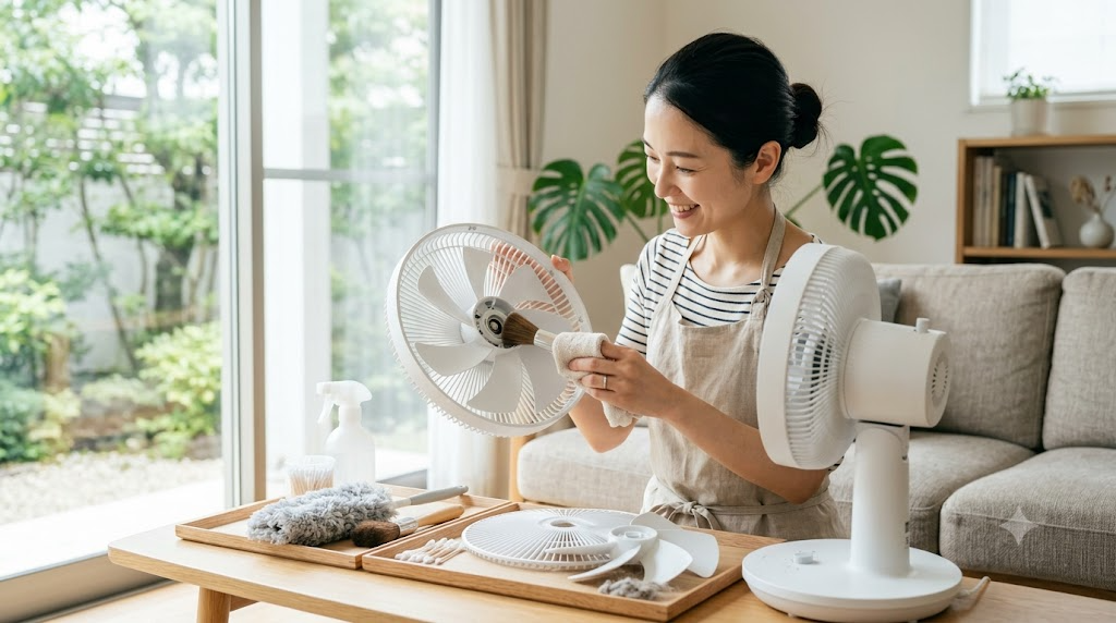 扇風機のほこり掃除！簡単でキレイになる裏ワザと予防法のアイキャッチ画像