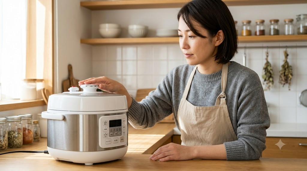 減圧を待ってから蓋を開けるを表すイメージ画像