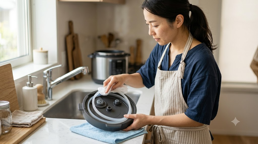 安全なパッキンのお手入れを表すイメージ画像