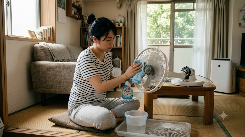 4. 水拭き・中性洗剤で拭き掃除するを表すイメージ画像