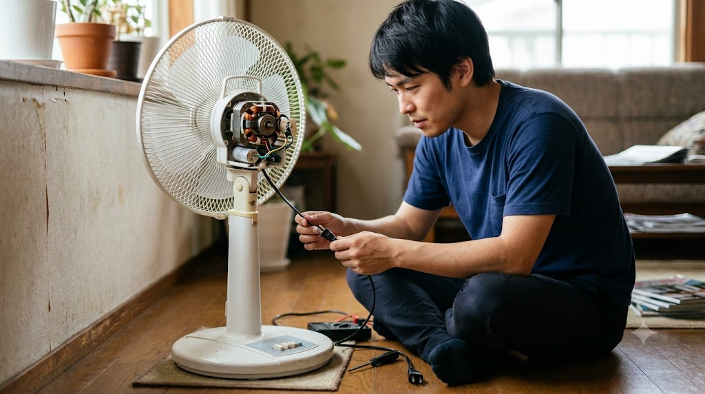 扇風機が回らない原因と対処法のまとめを表すイメージ画像