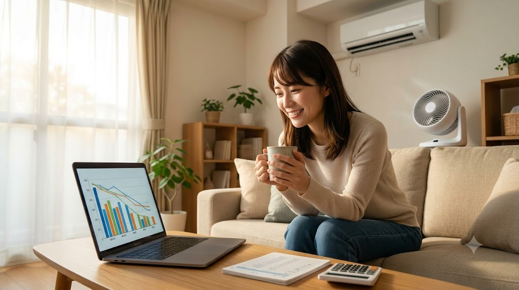 サーキュレーターとエアコンの電気代まとめを表すイメージ画像