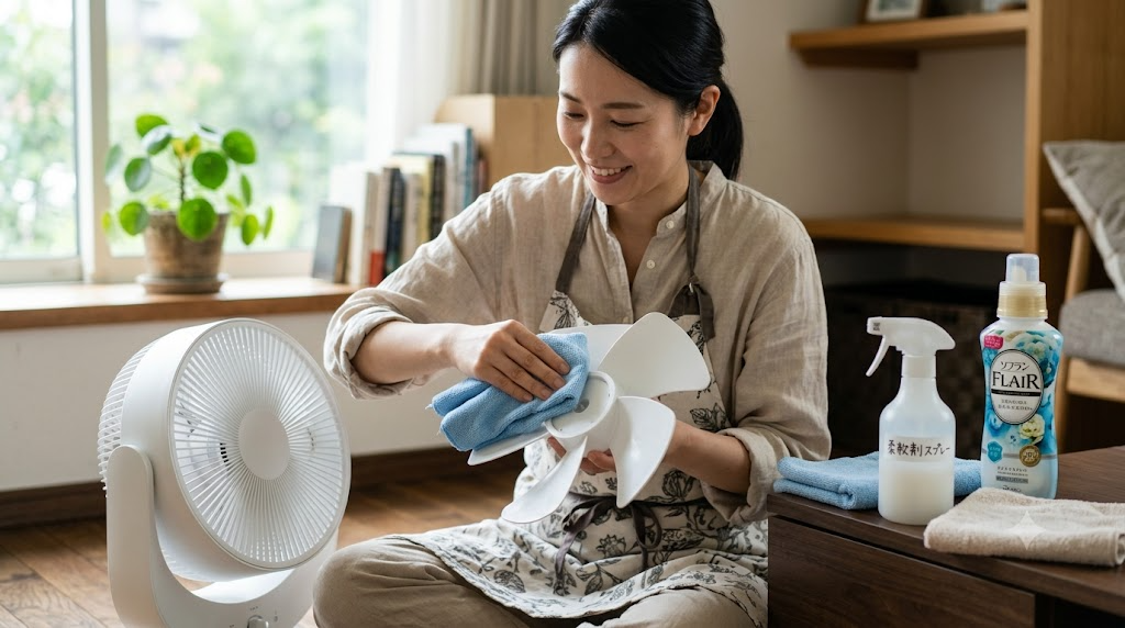 なぜ柔軟剤でほこりが防げるのか？を表すイメージ画像